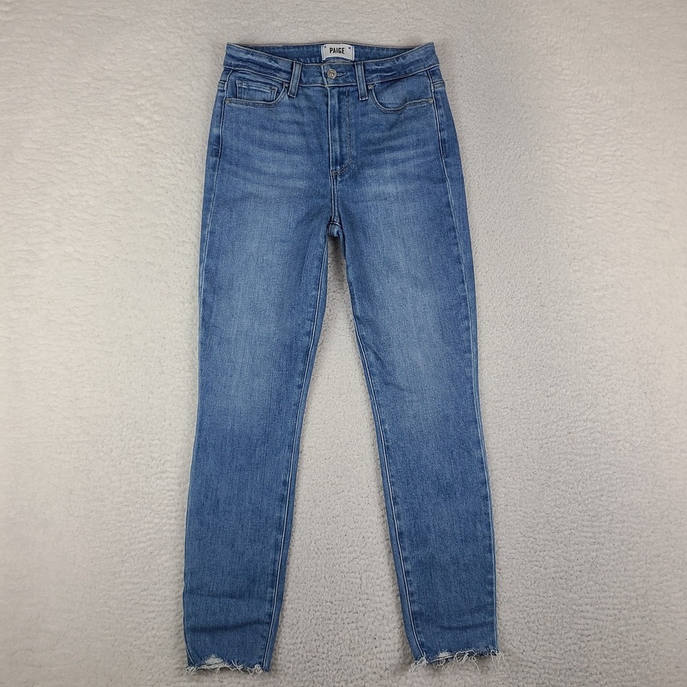 Paige Jeans Womens 27 Blue Margot Ankle Skinny Darling Siesta Hem Medium Wash